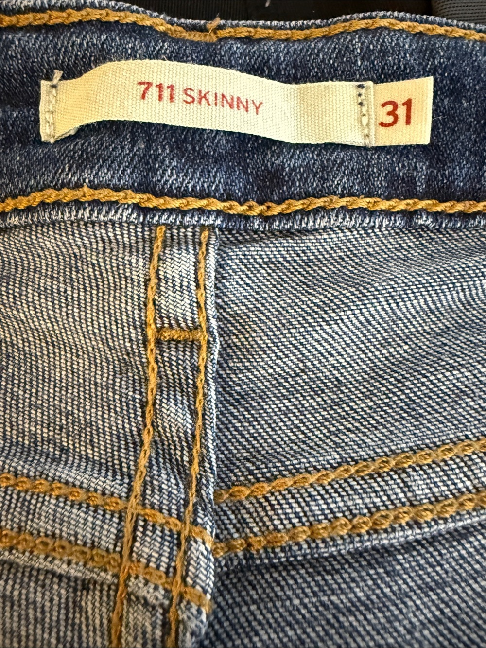 Levi’s 711 Skinny Dark Blue Distressed Women's Jeans - Picture 6 of 7